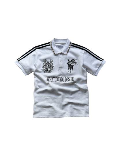 what do you desire studded polo white