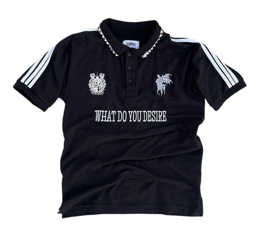 what do you desire studded polo (black)