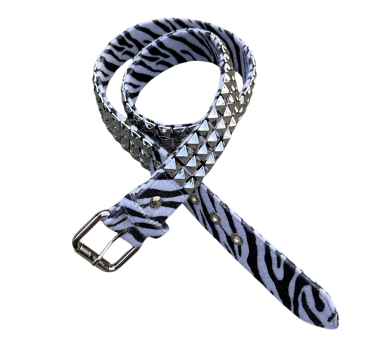 studded zebra belt (reversible)