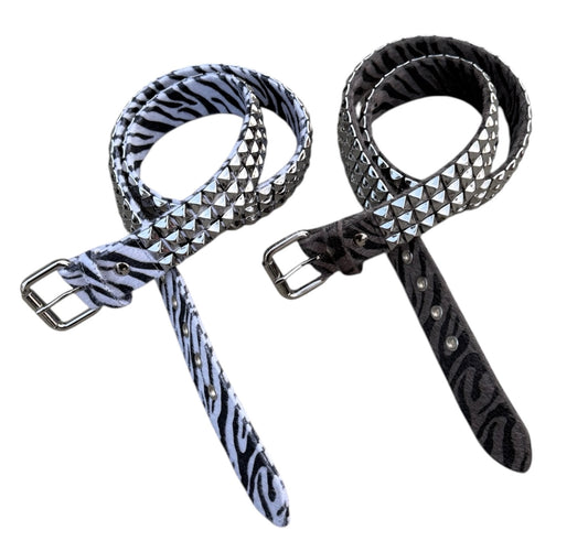 studded zebra belt bundle