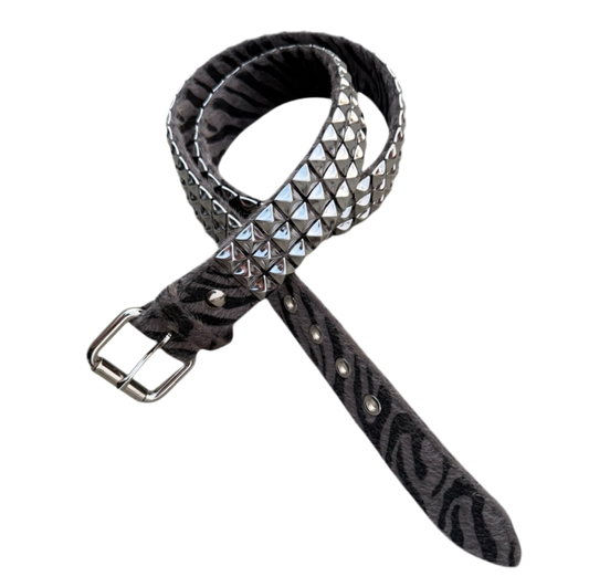 grey studded zebra belt (reversible)