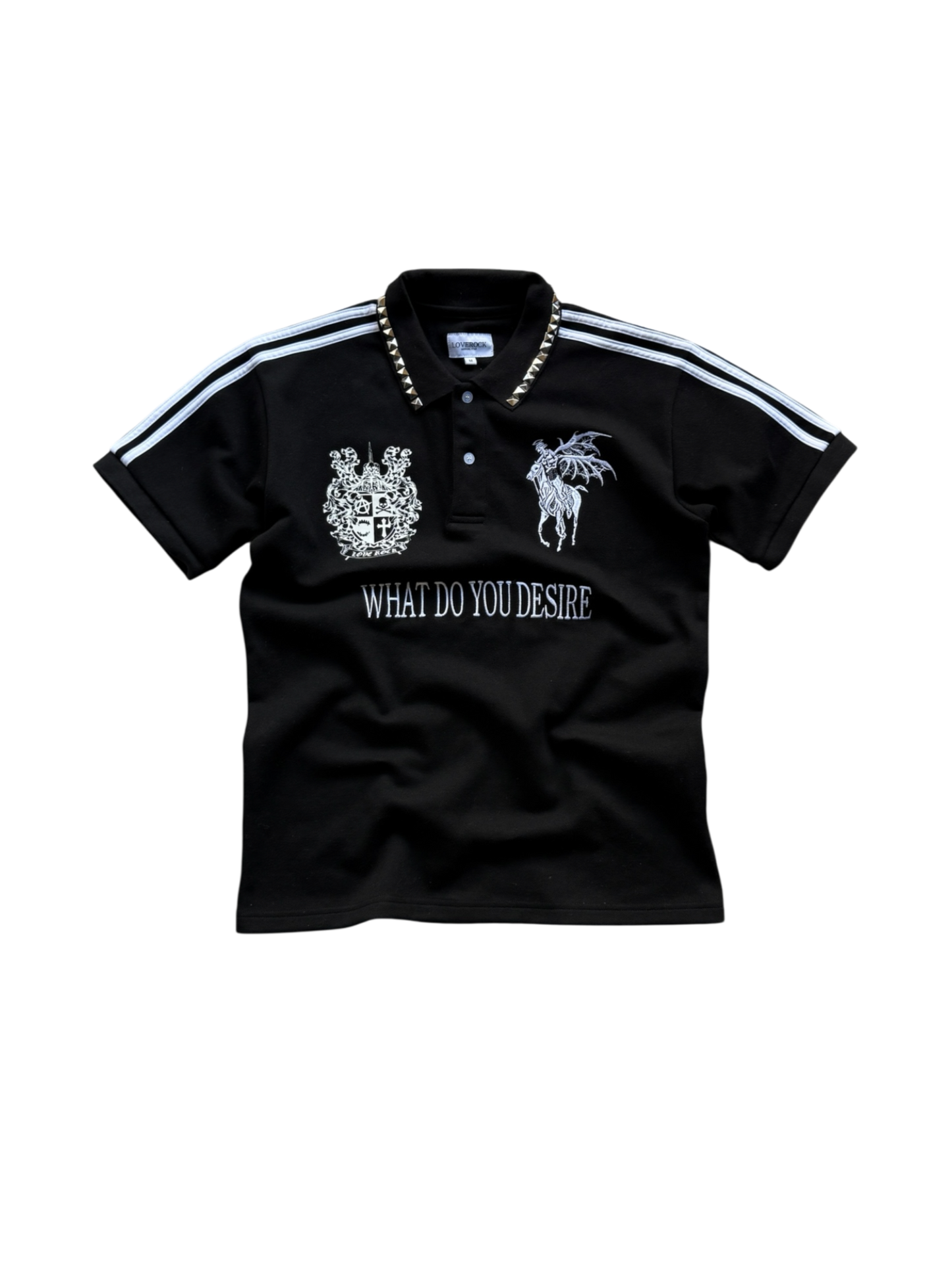 what do you desire studded polo (black)