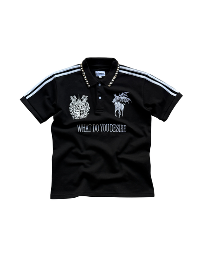 what do you desire studded polo (black)