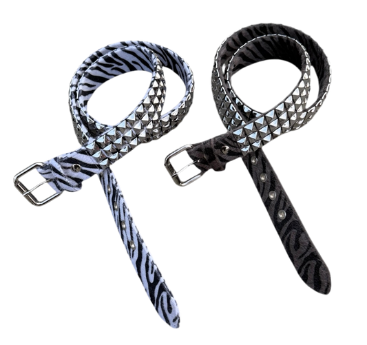 studded zebra belt bundle