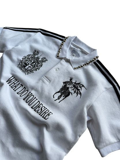 what do you desire studded polo white