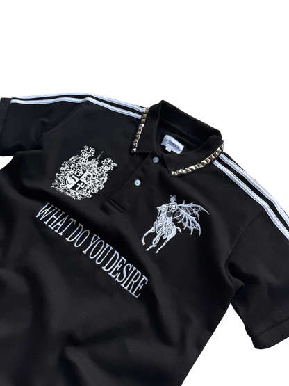 what do you desire studded polo (black)